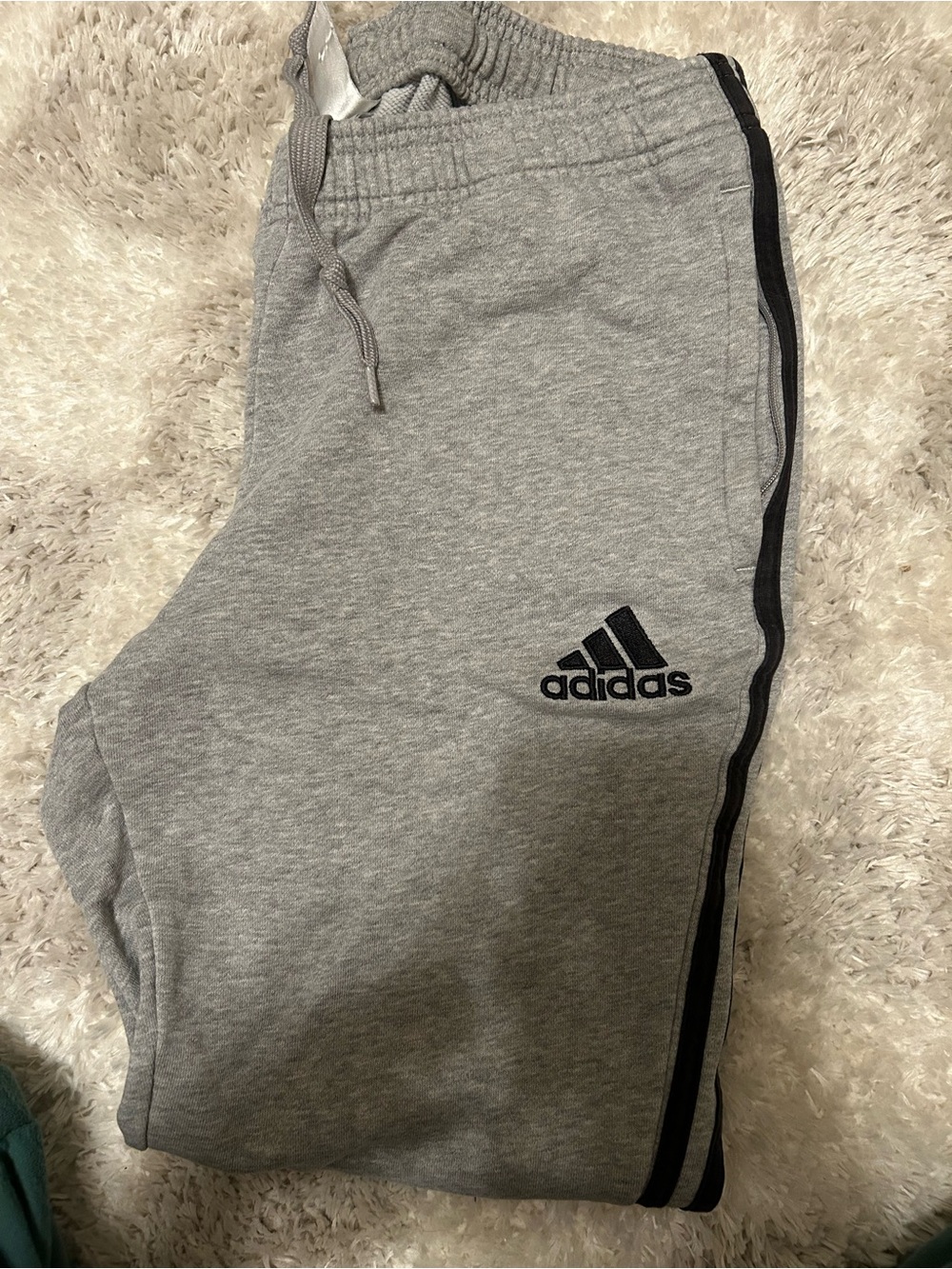 Adidas Gray Jogger Sweatpants with Black Stripe